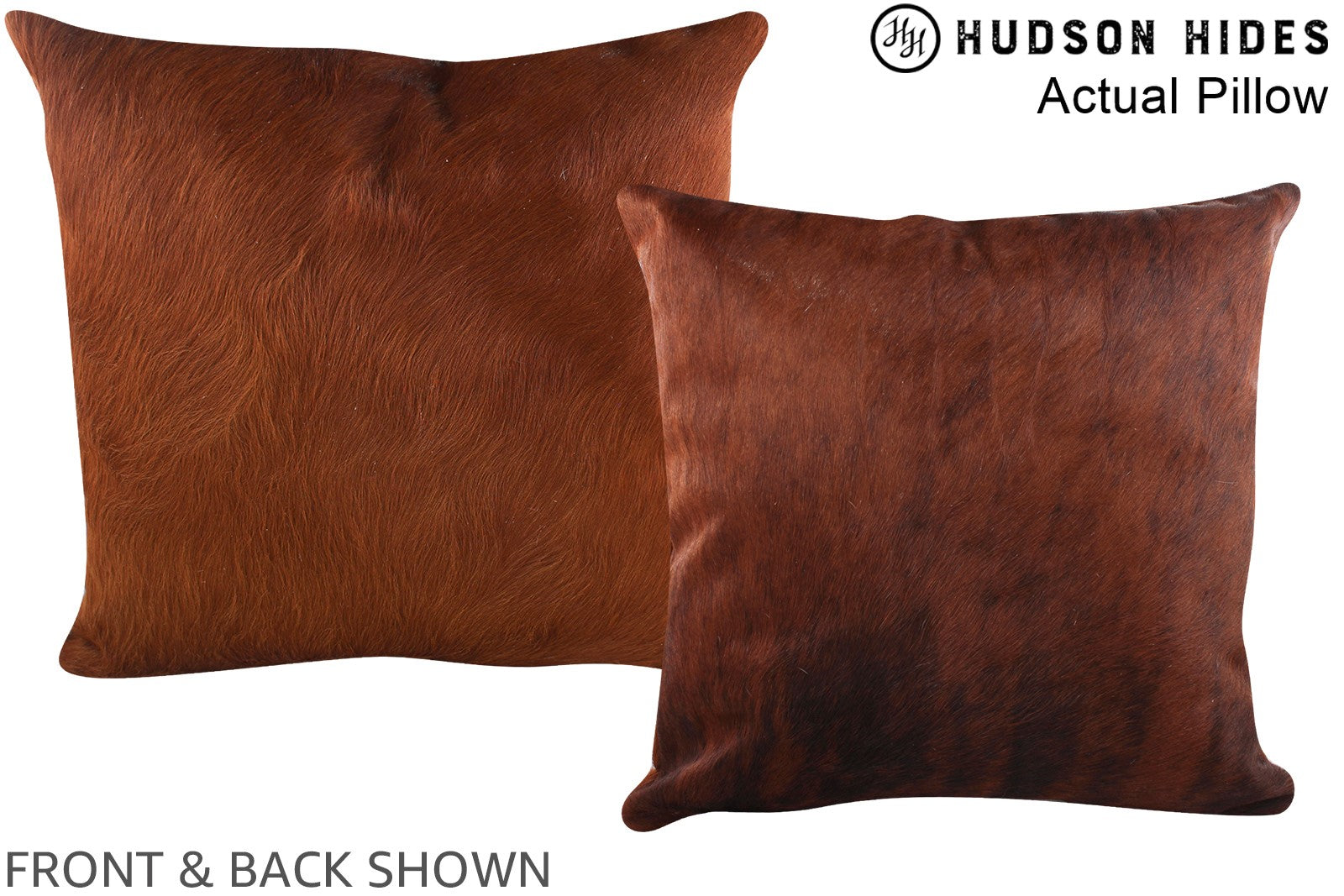 Solid Brown Cowhide Pillow #A14174