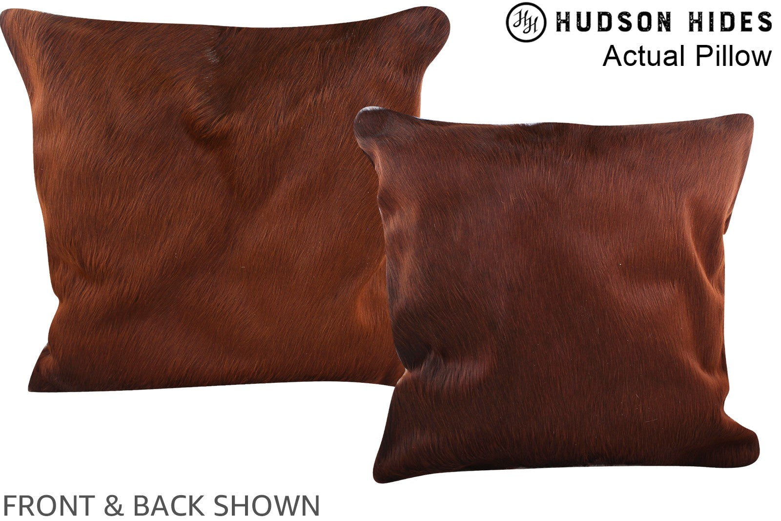 Solid Brown Cowhide Pillow #A14178