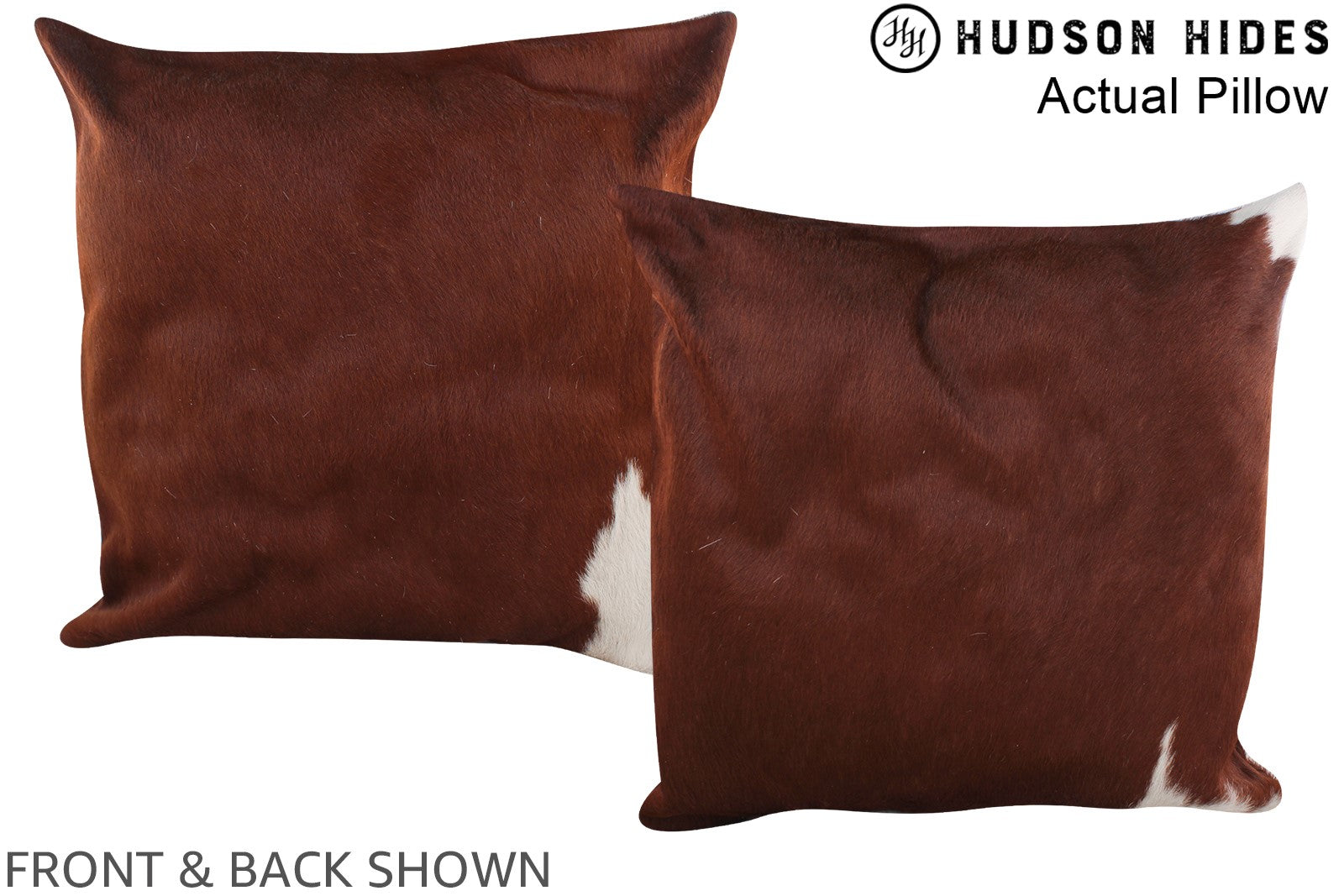 Brown and White Cowhide Pillow #A14279