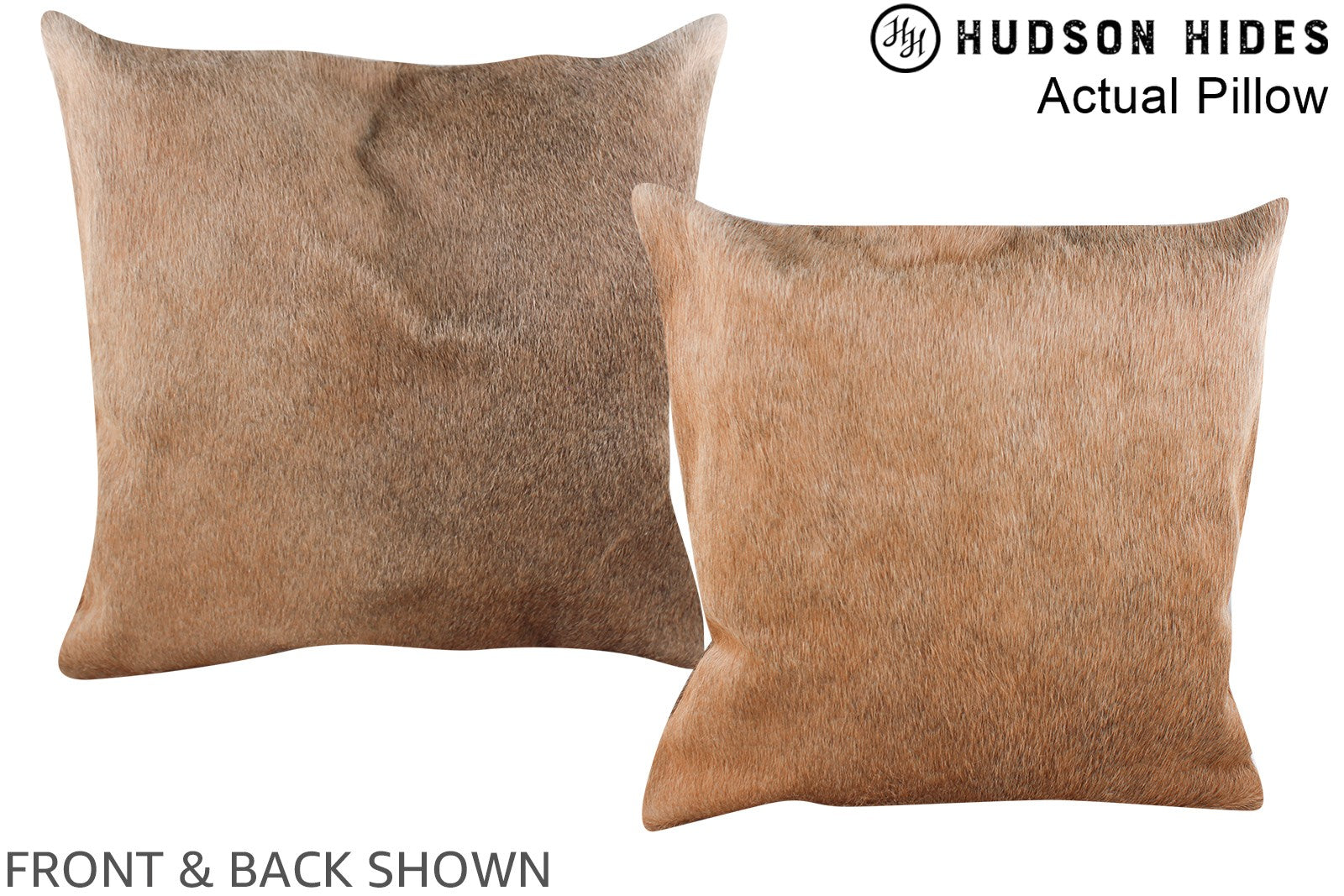 Grey with Beige Cowhide Pillow #A14298