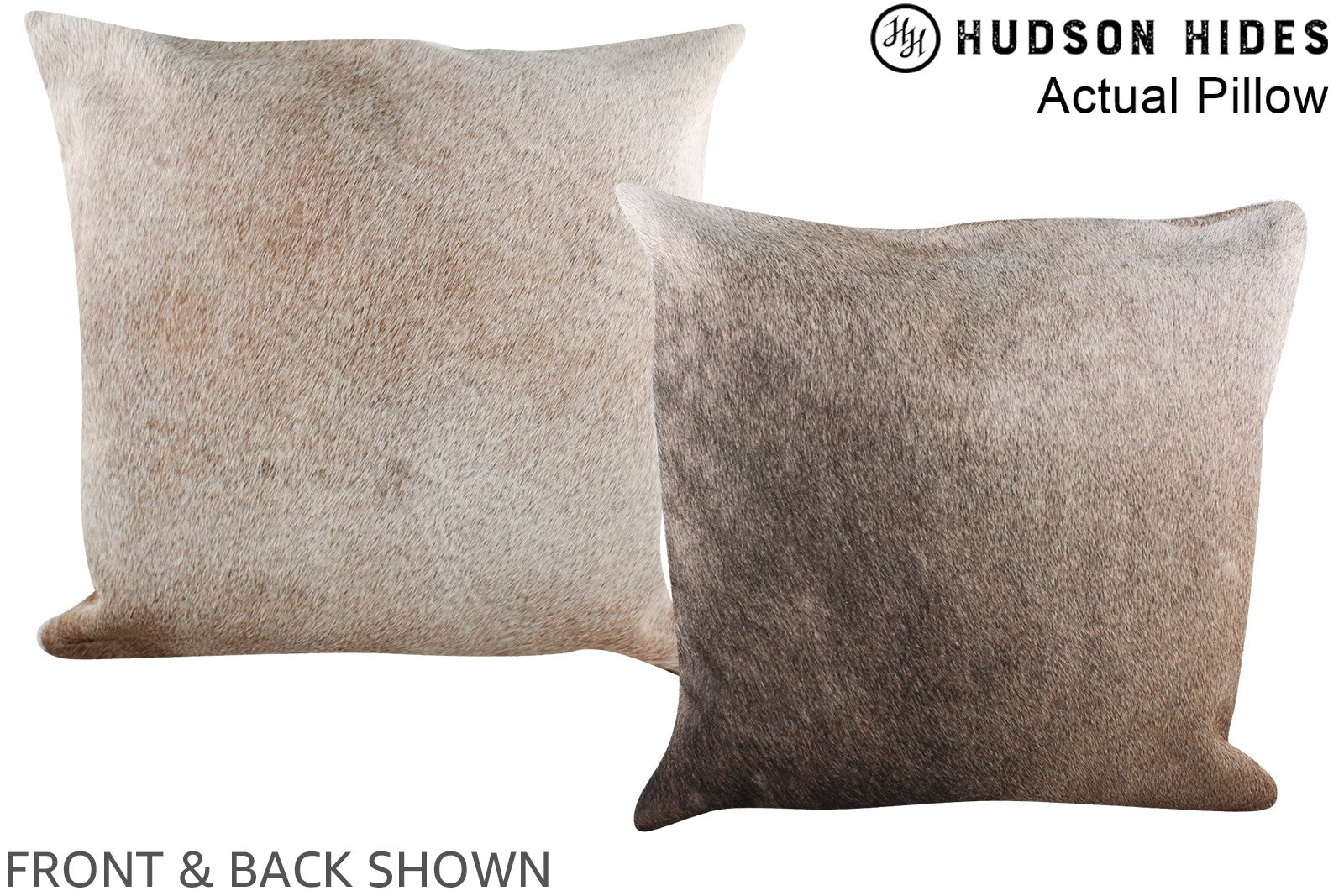 Grey with Beige Cowhide Pillow #A14304