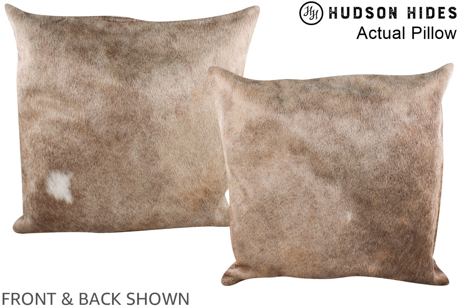 Grey with Beige Cowhide Pillow #A14307