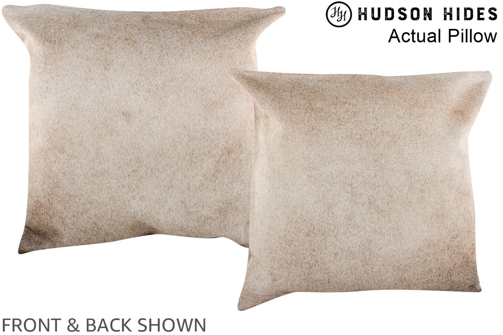 Grey with Beige Cowhide Pillow #A14324