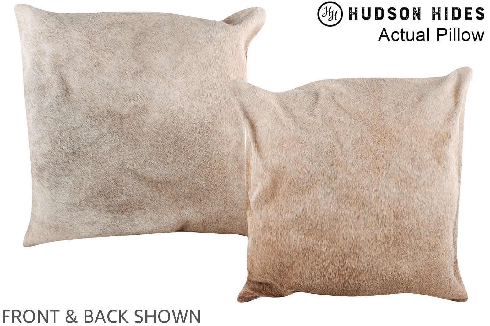 Grey with Beige Cowhide Pillow #A14325