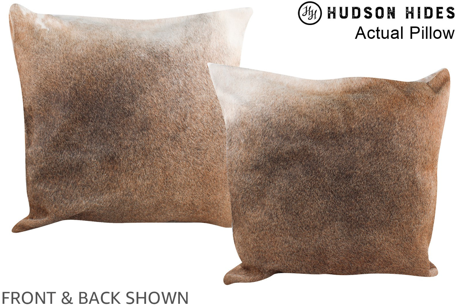 Grey with Beige Cowhide Pillow #A14326