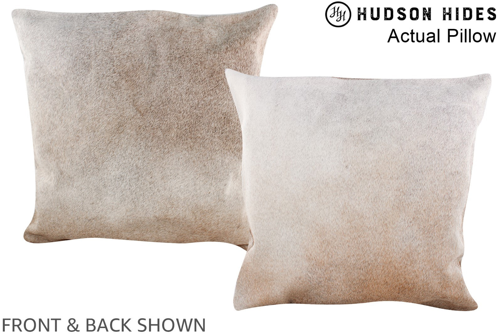 Grey with Beige Cowhide Pillow #A14405