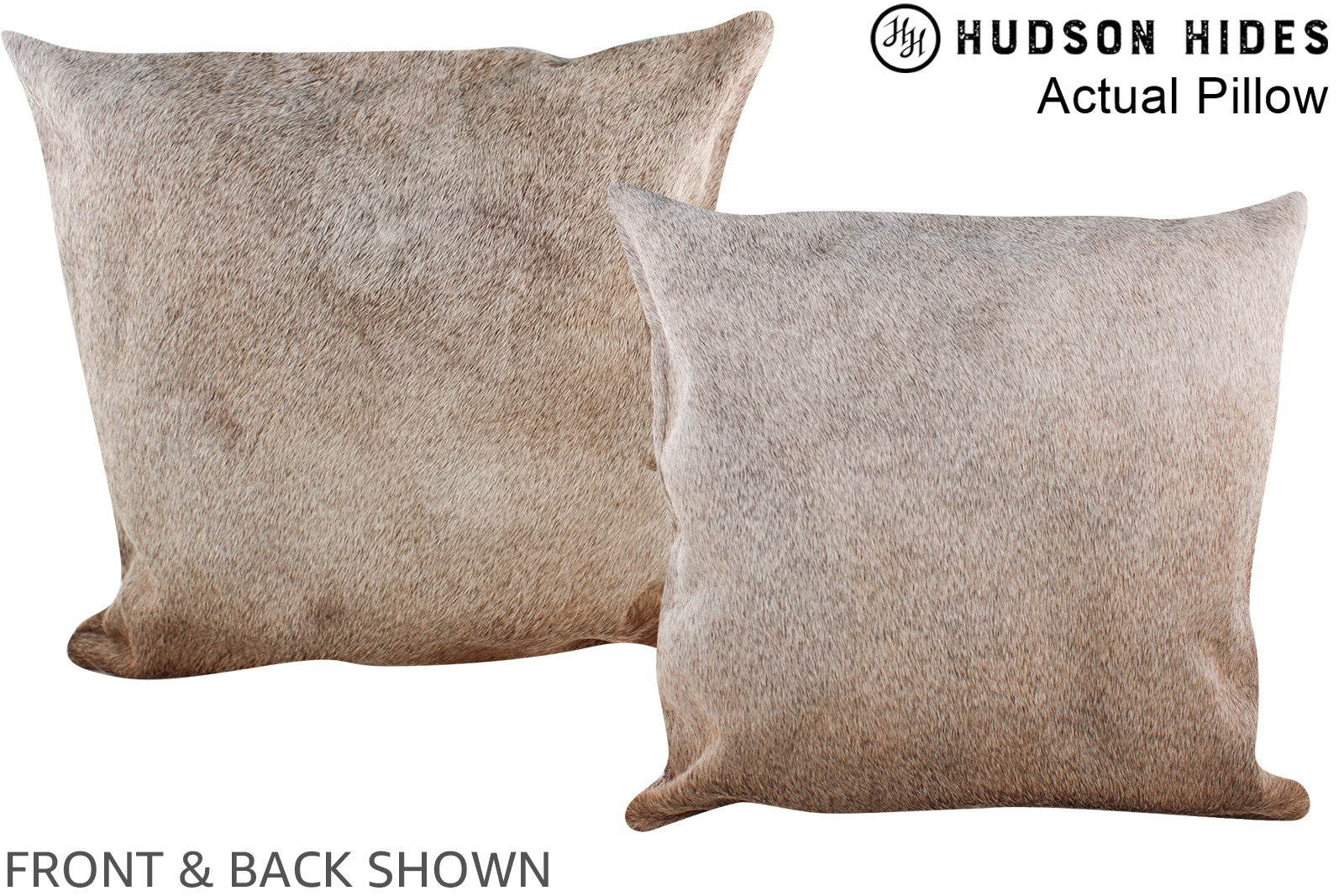 Grey with Beige Cowhide Pillow #A14406