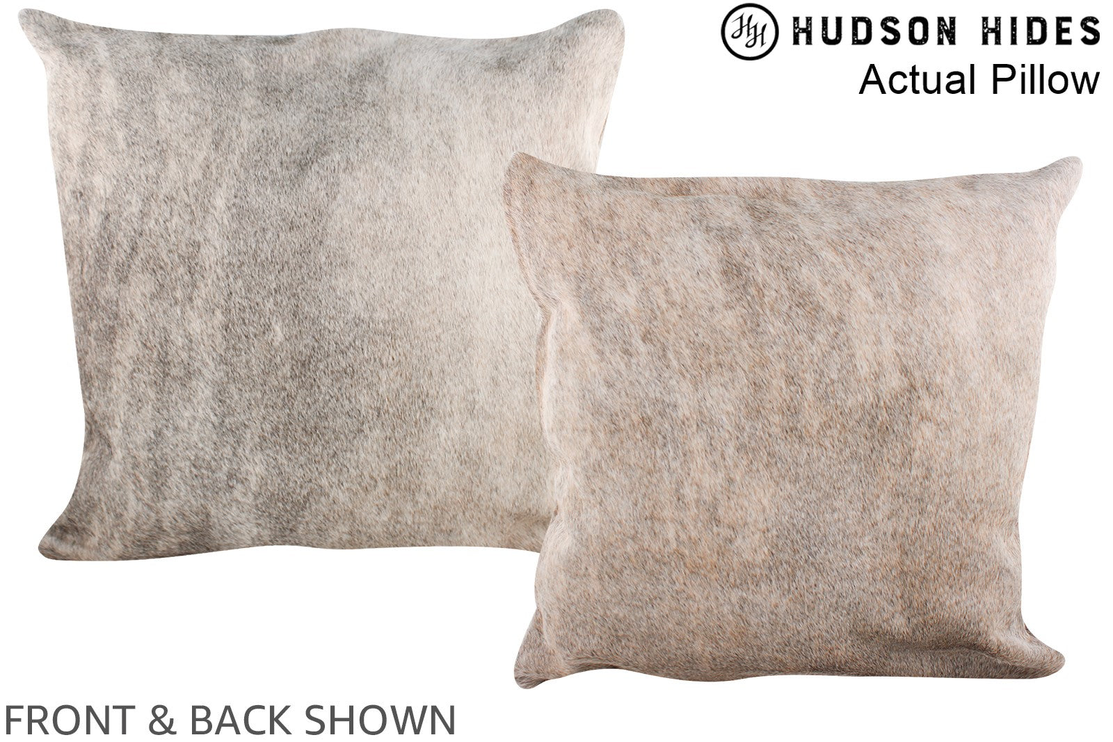 Grey with Beige Cowhide Pillow #A14414