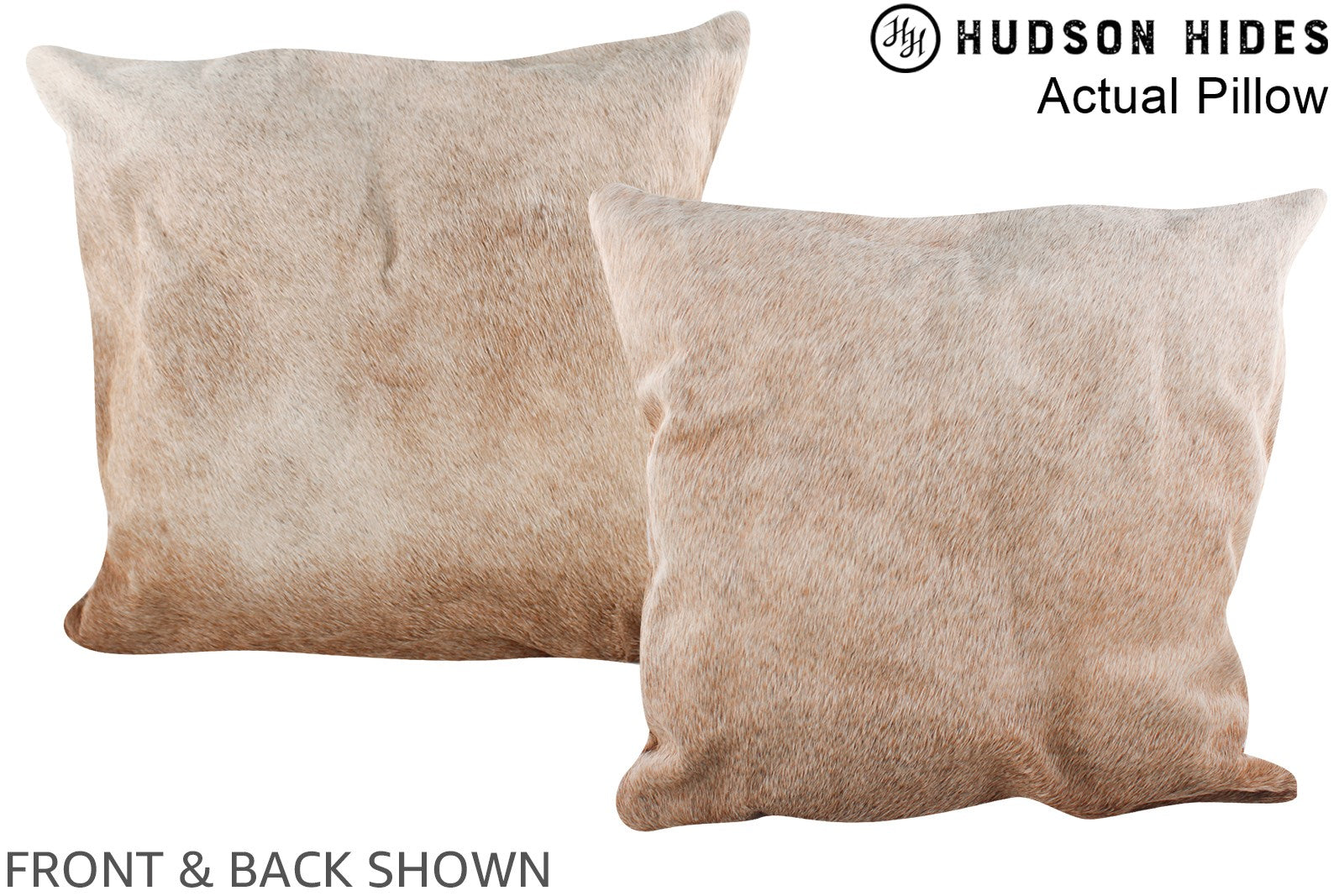 Grey with Beige Cowhide Pillow #A14424