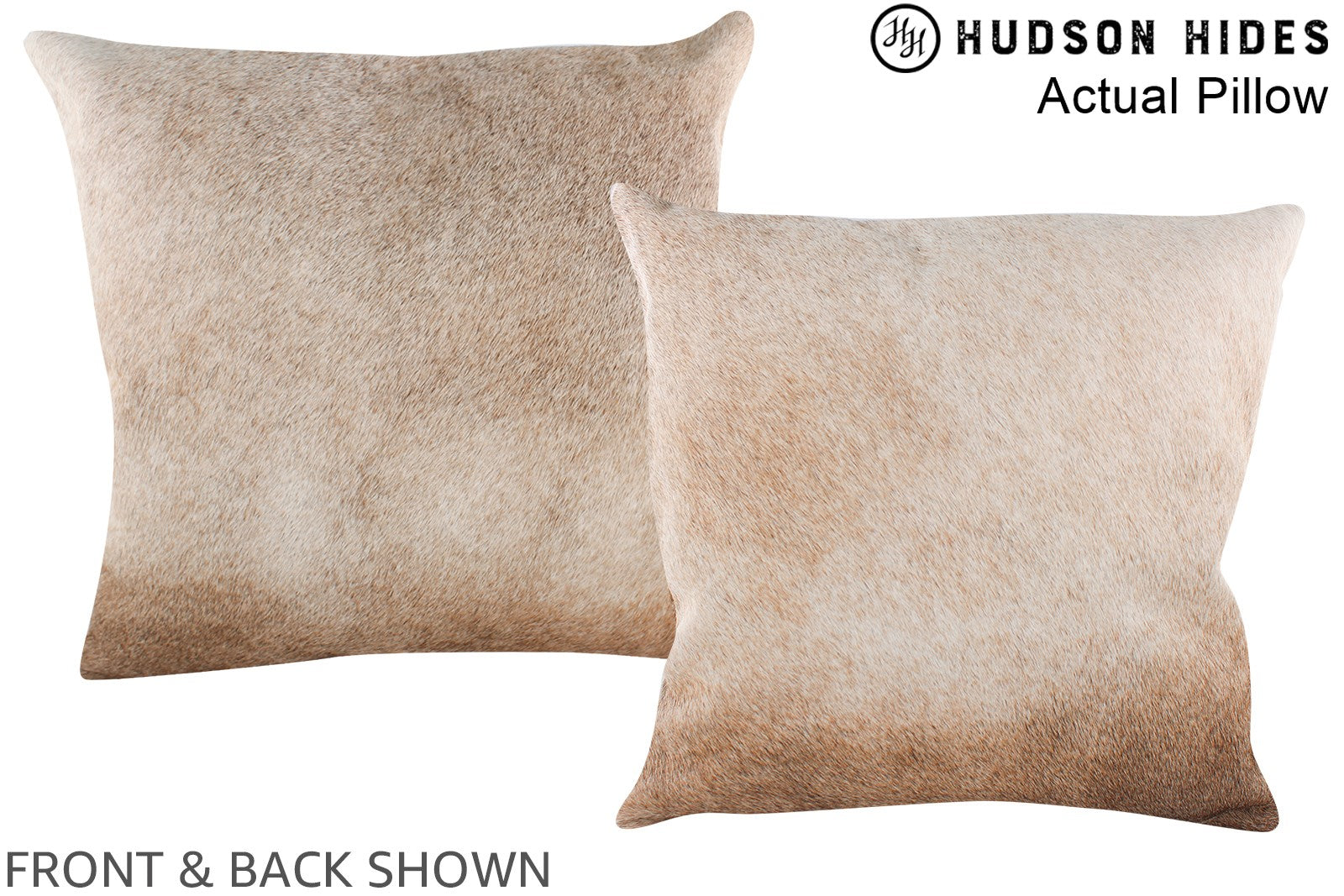 Grey with Beige Cowhide Pillow #A14427