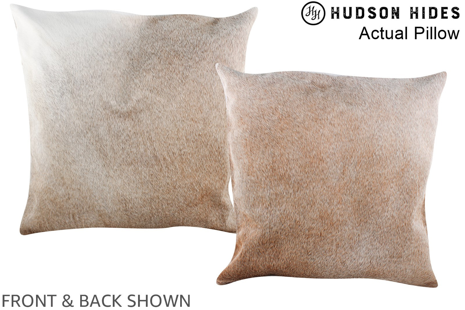 Grey with Beige Cowhide Pillow #A14435