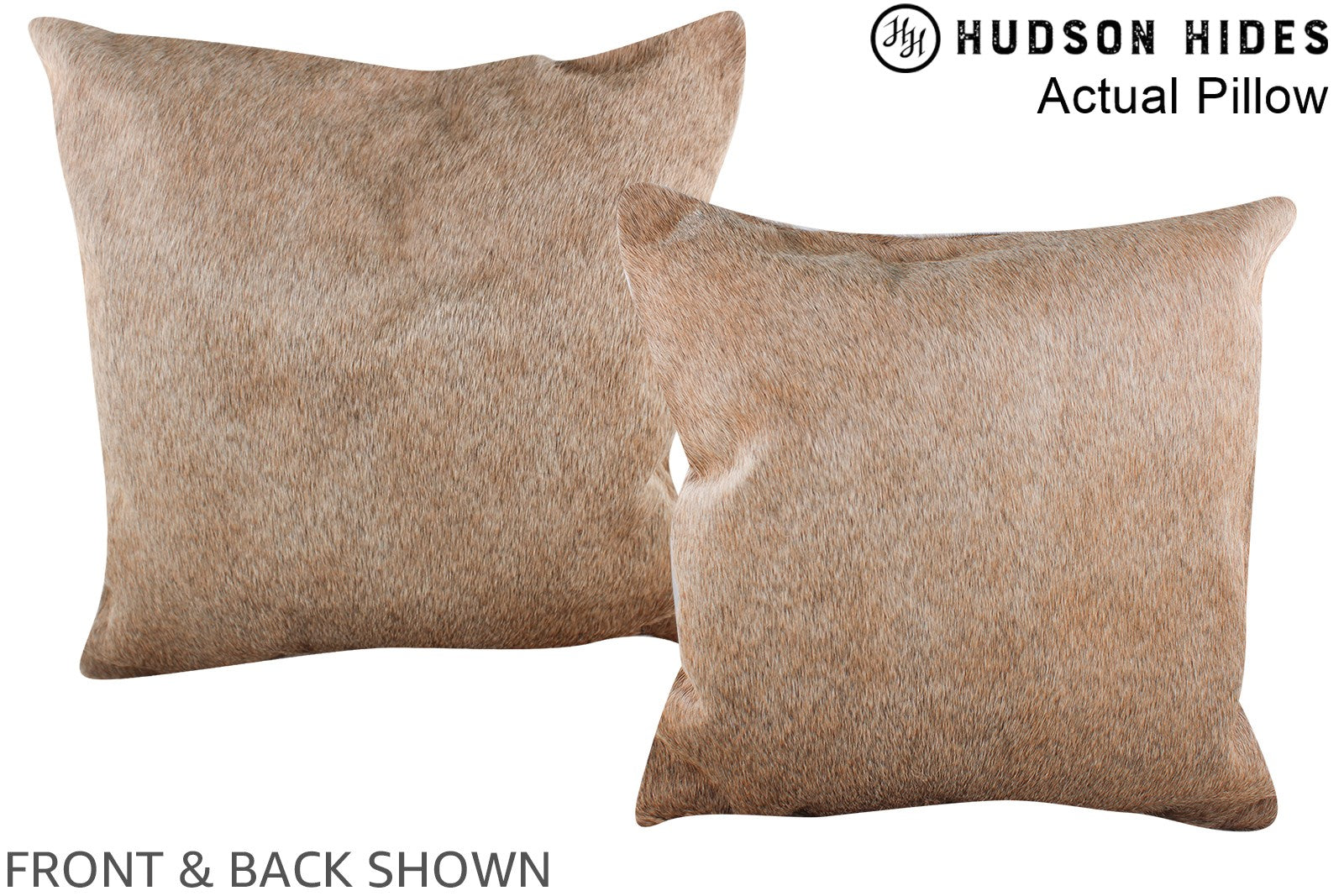 Grey with Beige Cowhide Pillow #A14437