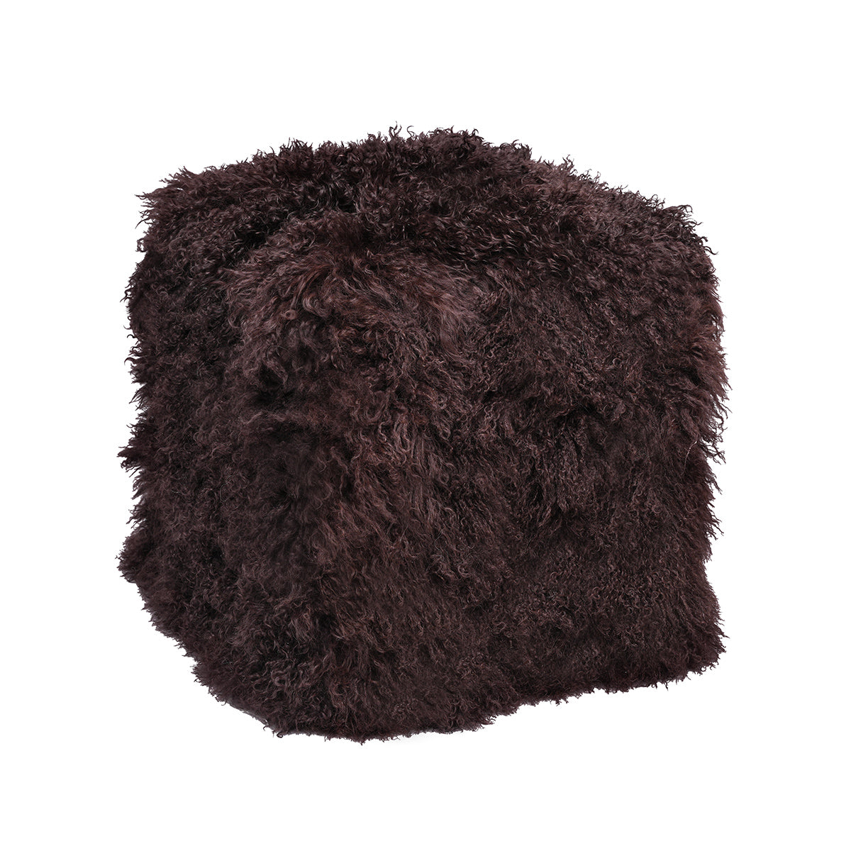 Tibetan Square 18" Pouf Ottoman Chocolate