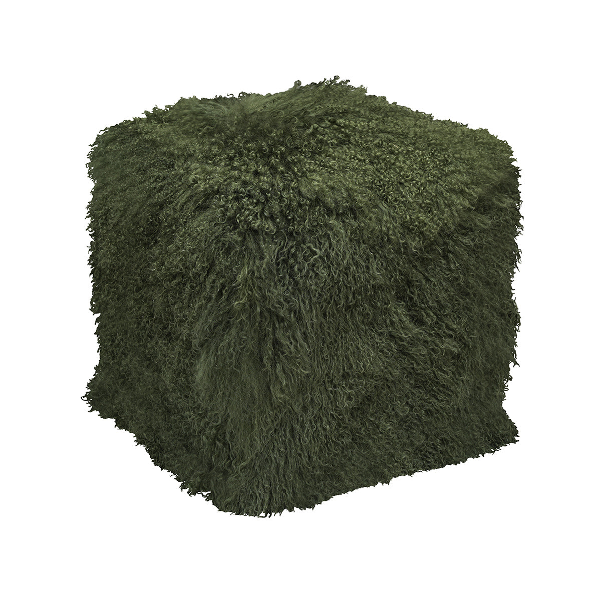 Tibetan Square 18" Pouf Ottoman Olive