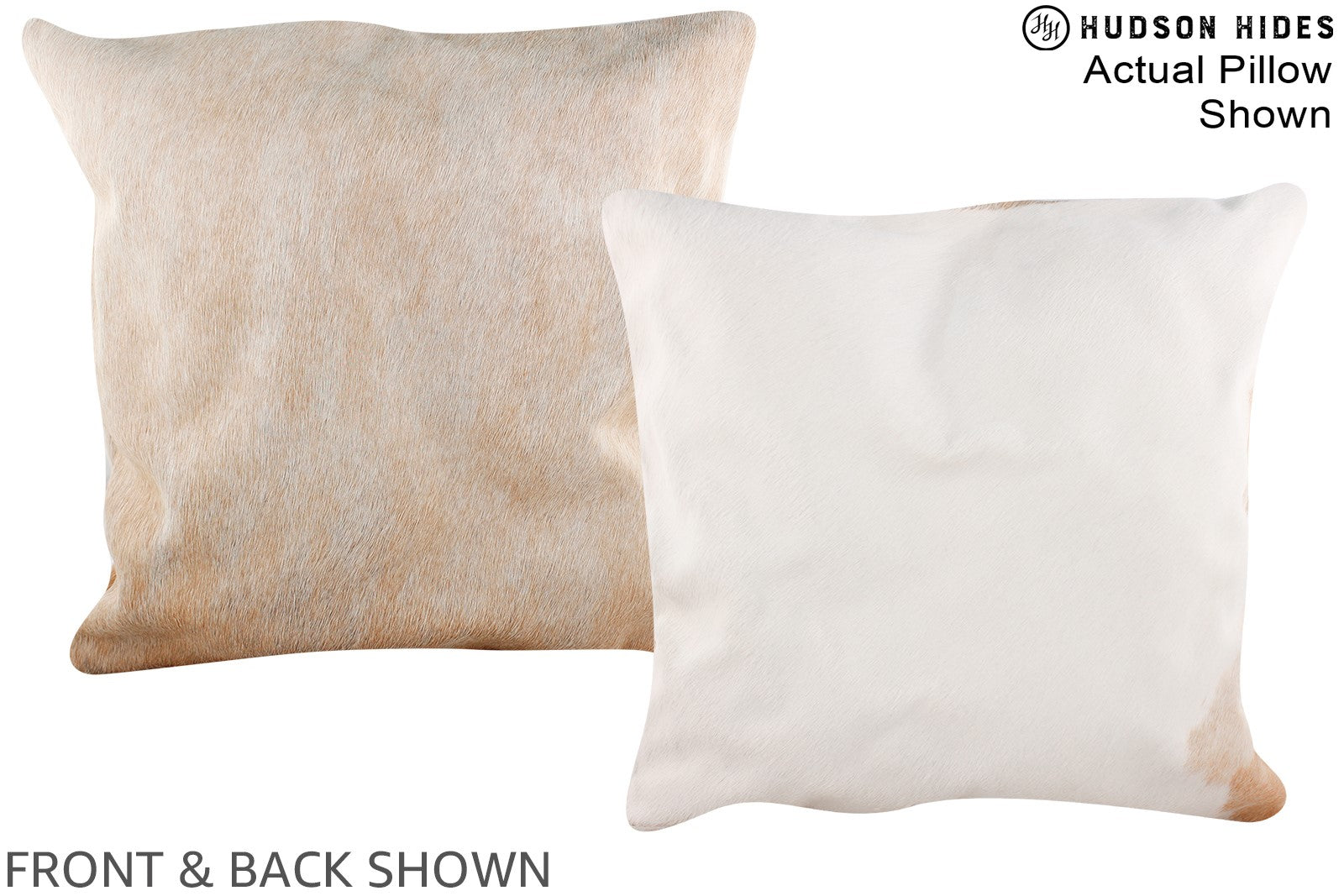 Beige and White Cowhide Pillow #A14587