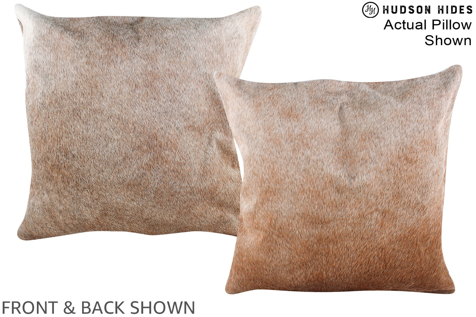 Grey with Beige Cowhide Pillow #A14600