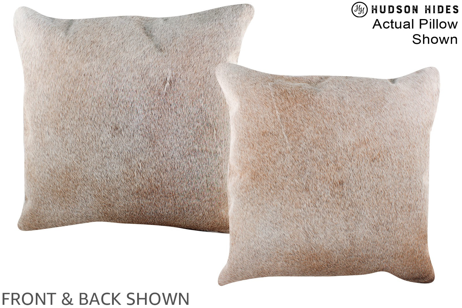 Grey with Beige Cowhide Pillow #A14622