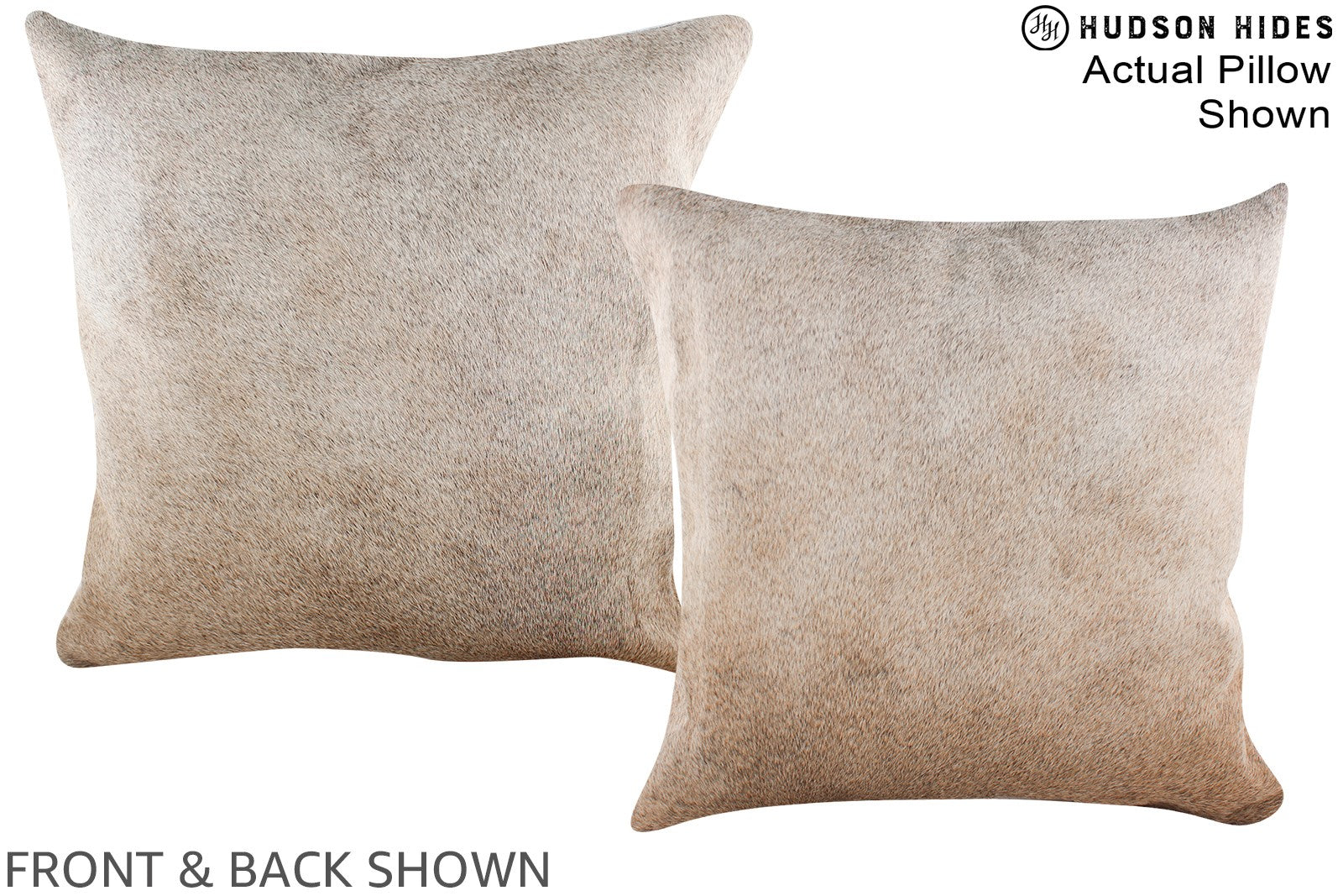 Grey with Beige Cowhide Pillow #A14689