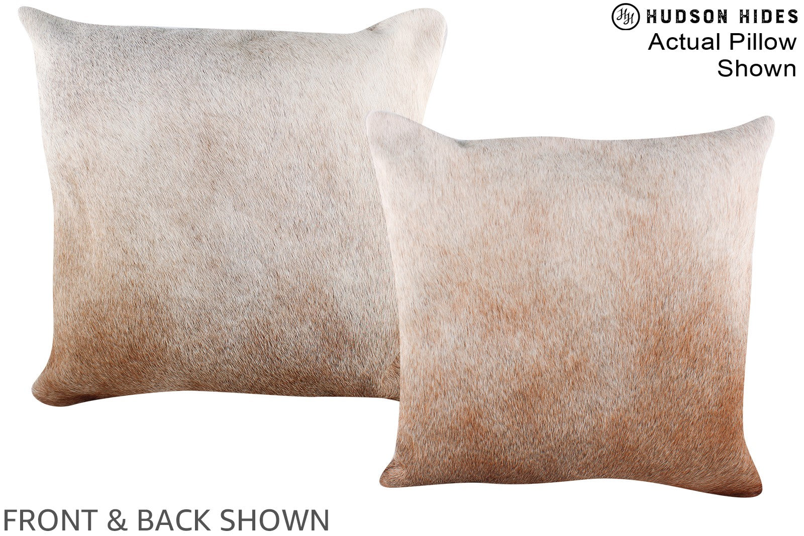 Grey with Beige Cowhide Pillow #A14764