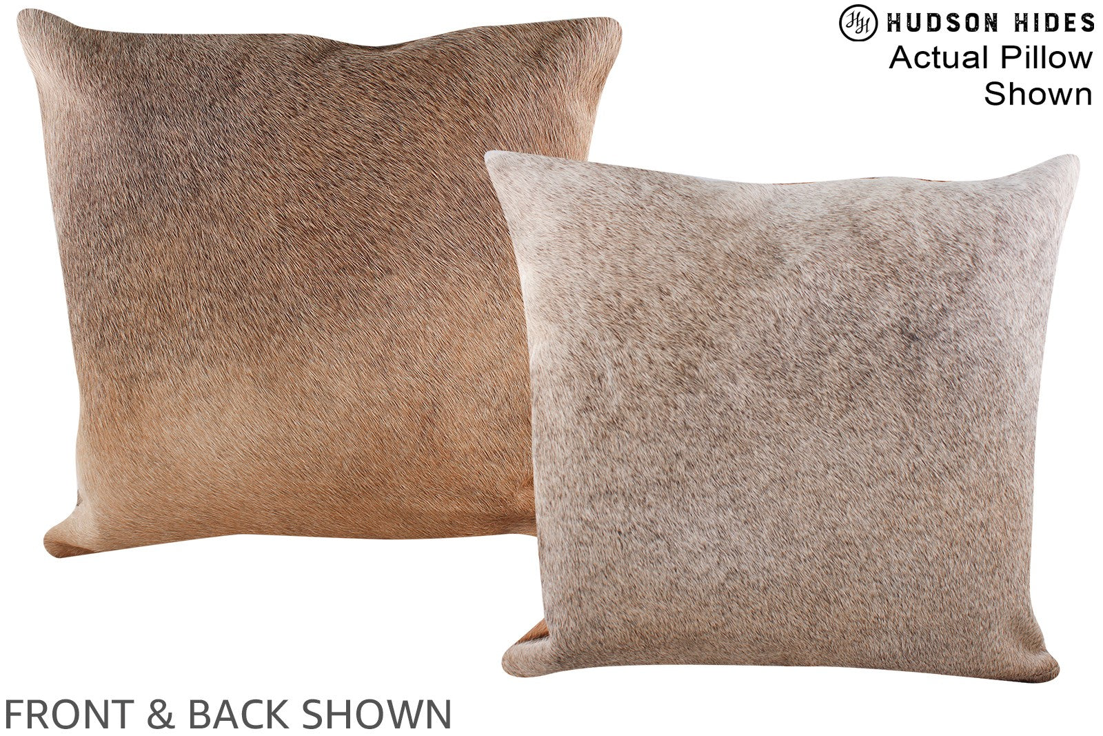 Grey with Beige Cowhide Pillow #A14776