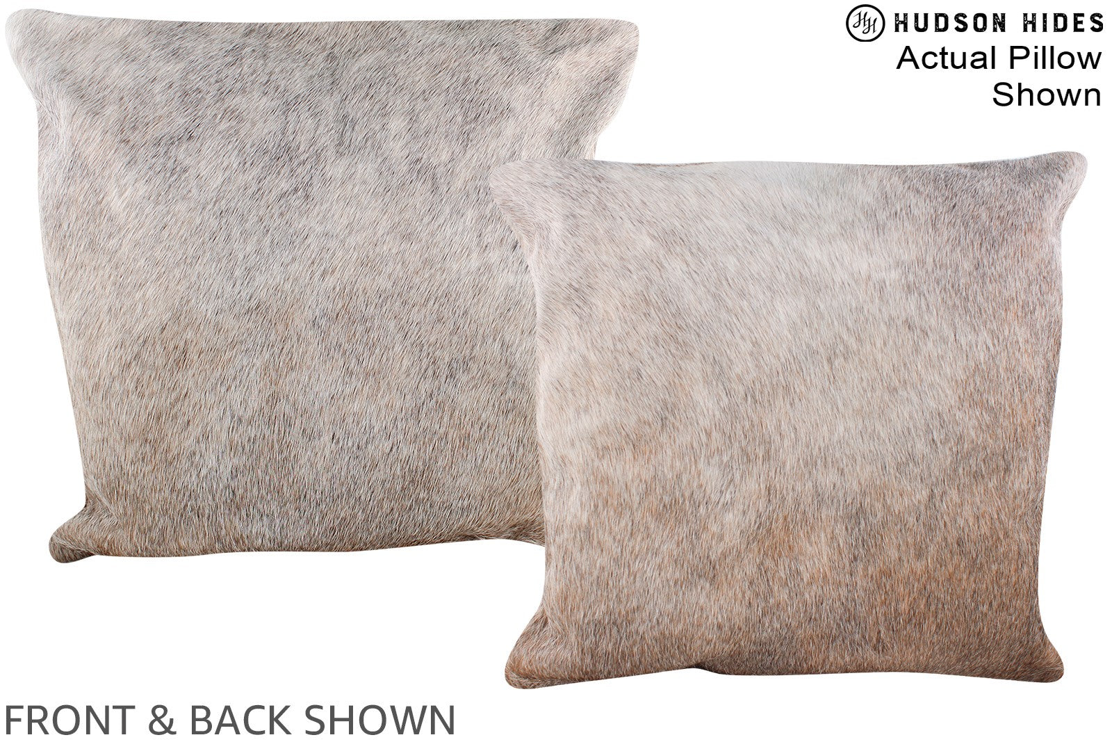 Grey with Beige Cowhide Pillow #A14780