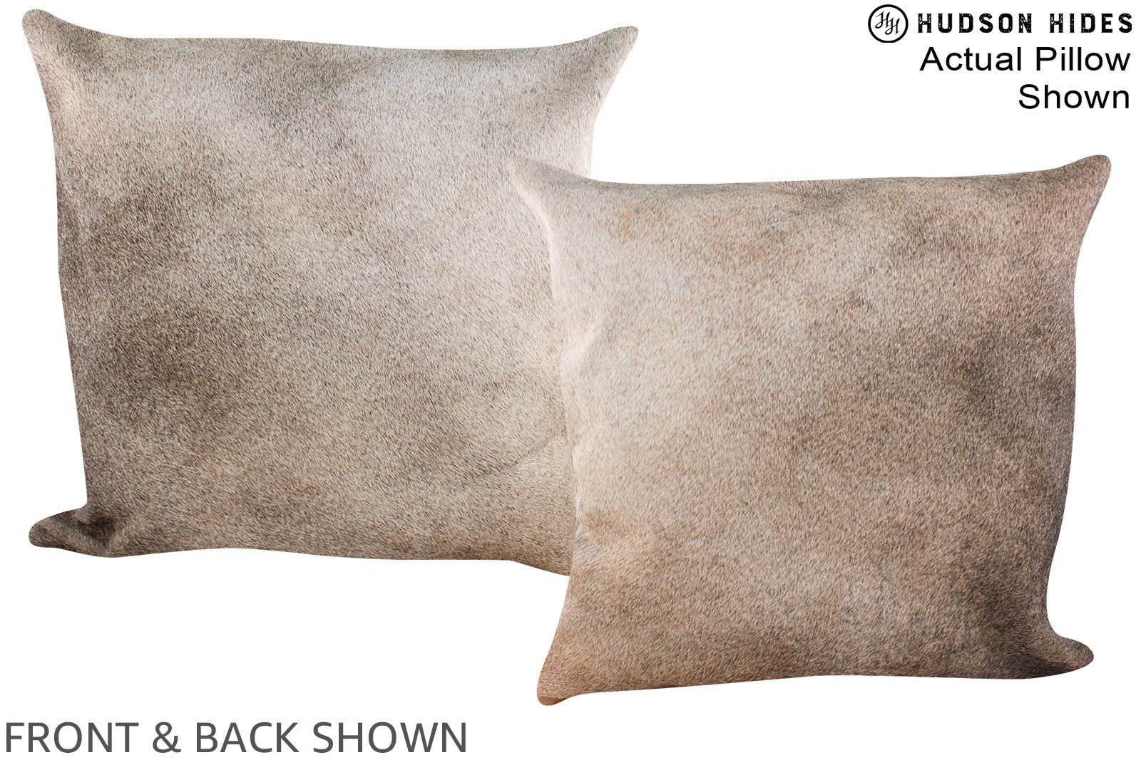 Grey with Beige Cowhide Pillow #A14784