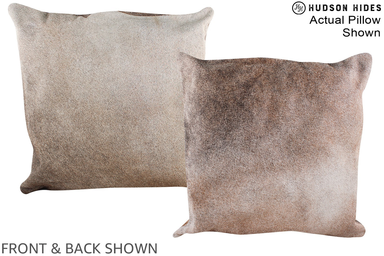 Grey with Beige Cowhide Pillow #A14788