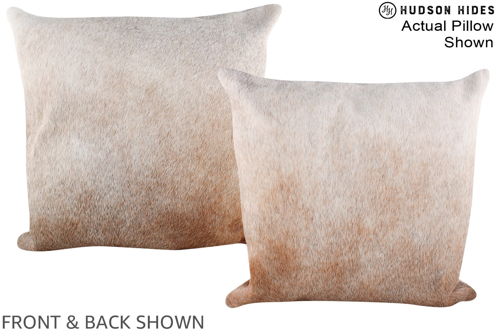 Grey with Beige Cowhide Pillow #A14790