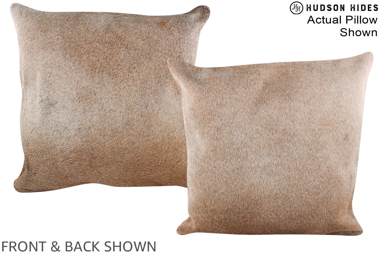 Grey with Beige Cowhide Pillow #A14793