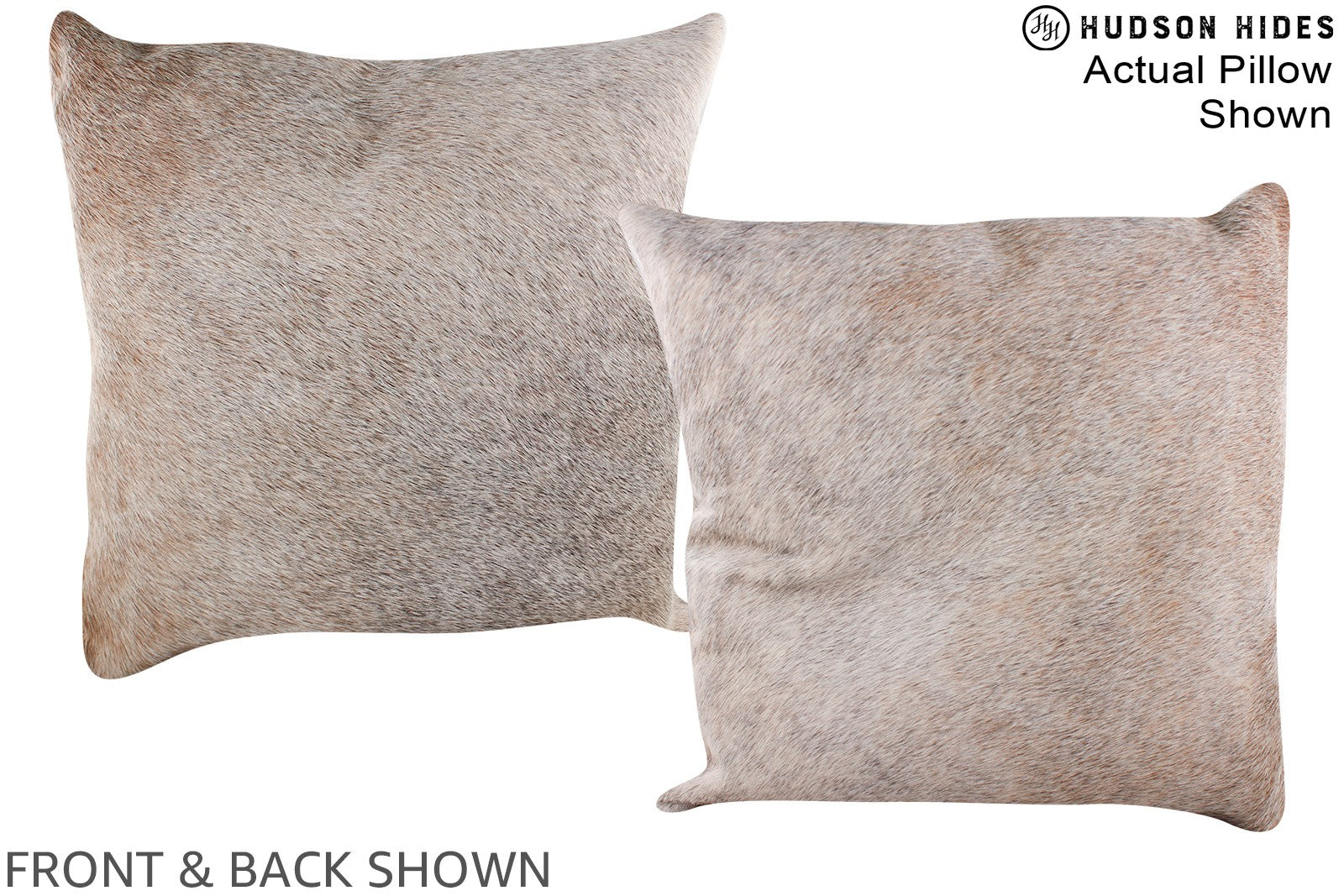 Grey with Beige Cowhide Pillow #A14796