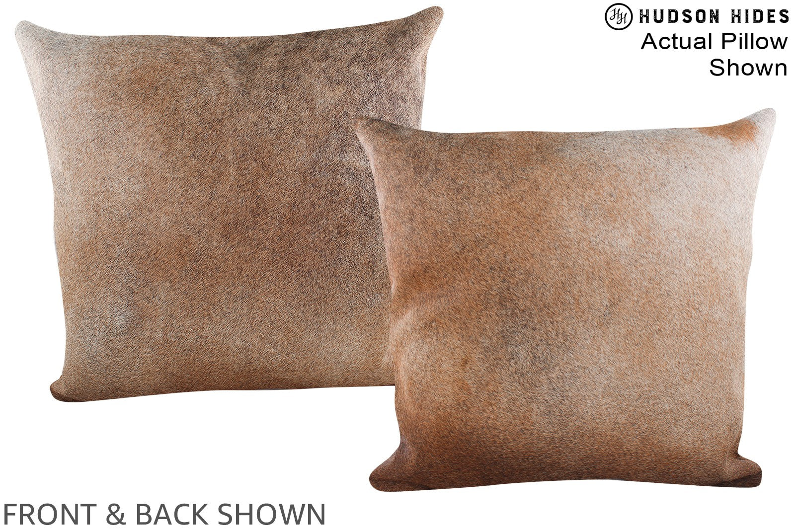 Grey with Beige Cowhide Pillow #A14798