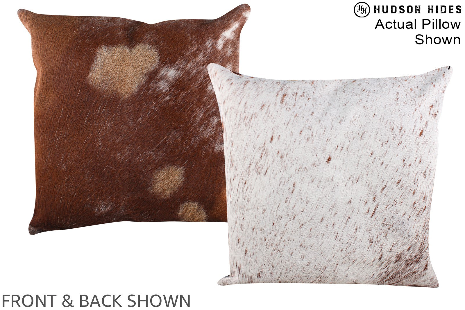 Salt and Pepper Brown Cowhide Pillow #A14824