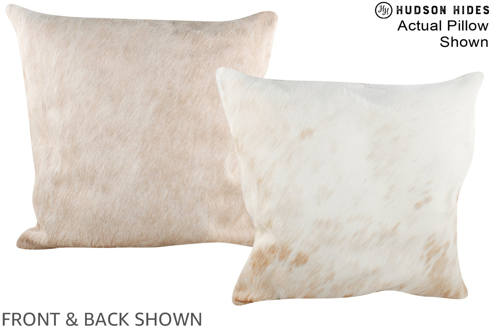 Ivory with Beige Cowhide Pillow #A14927