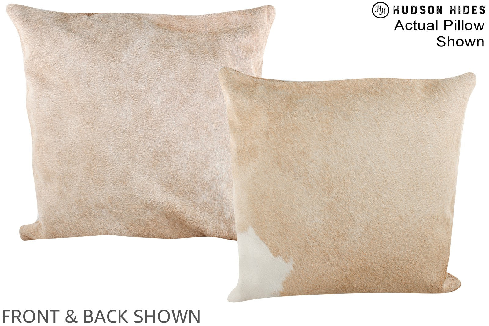 Beige and White Cowhide Pillow #A14941