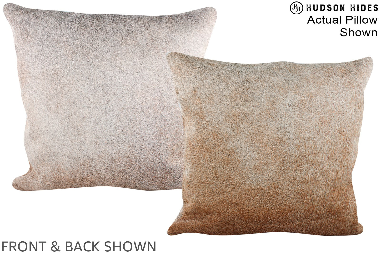 Grey with Beige Cowhide Pillow #A15028