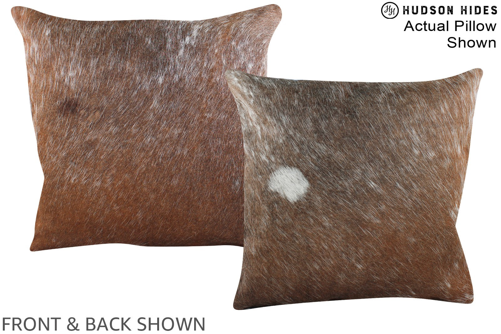 Salt and Pepper Brown Cowhide Pillow #A15300