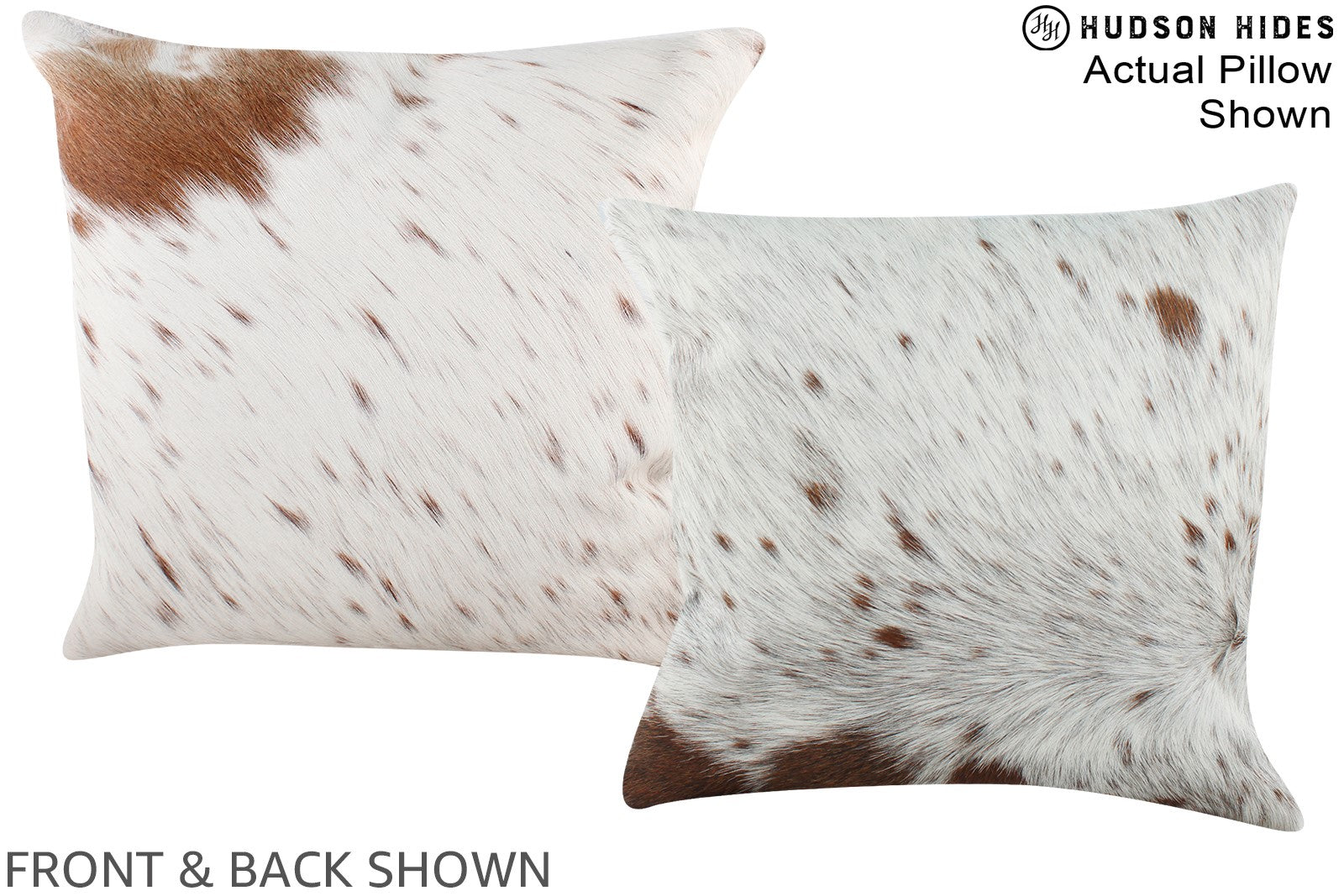 Salt and Pepper Brown Cowhide Pillow #A15338