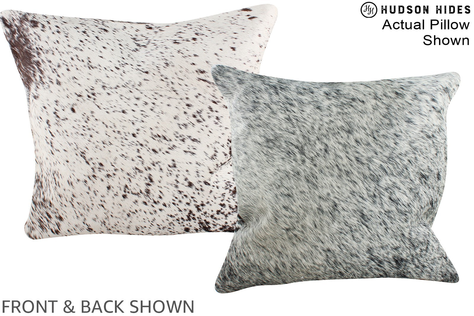 Salt and Pepper Black Cowhide Pillow #A15345