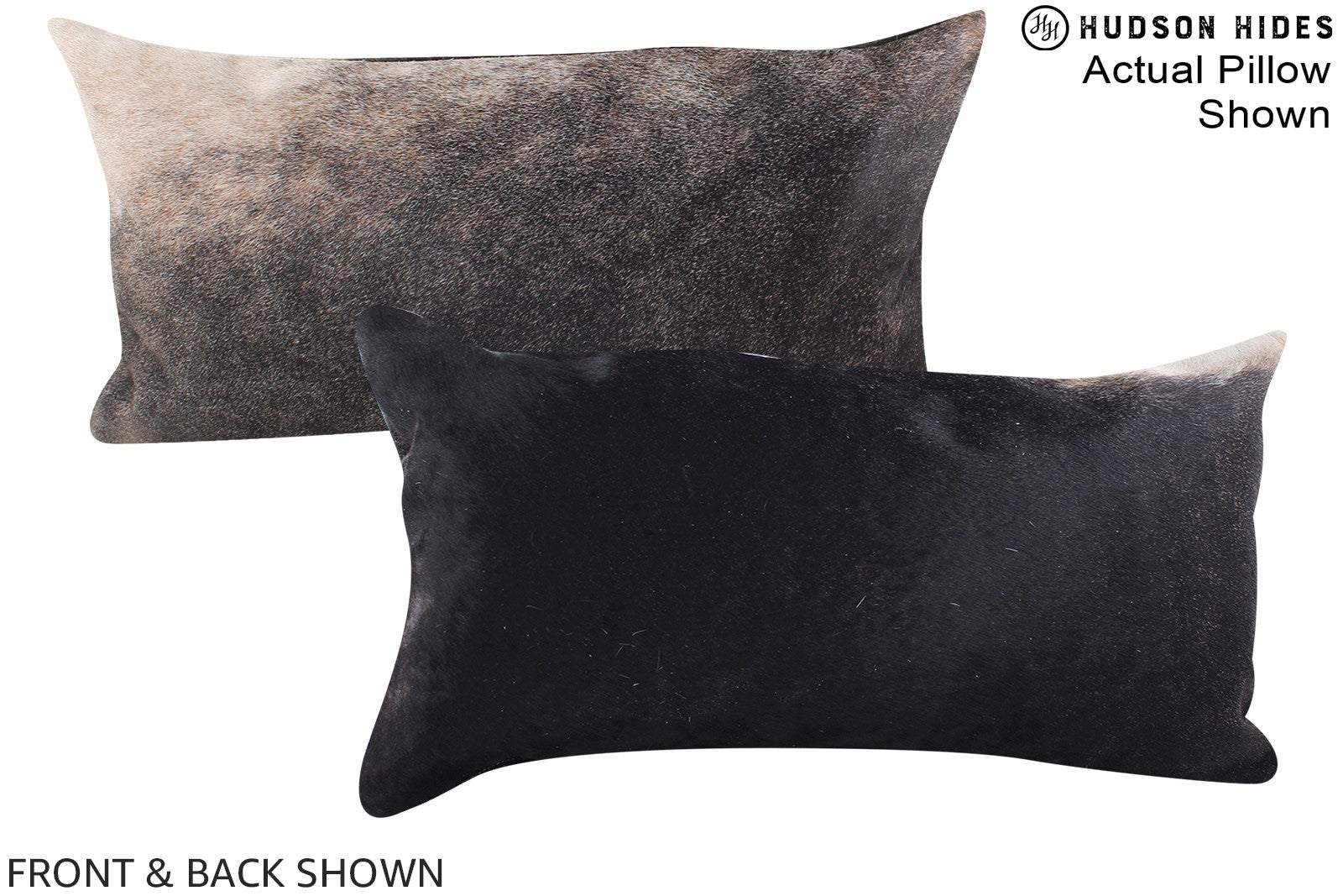 Grey with Beige Cowhide Pillow #A15449