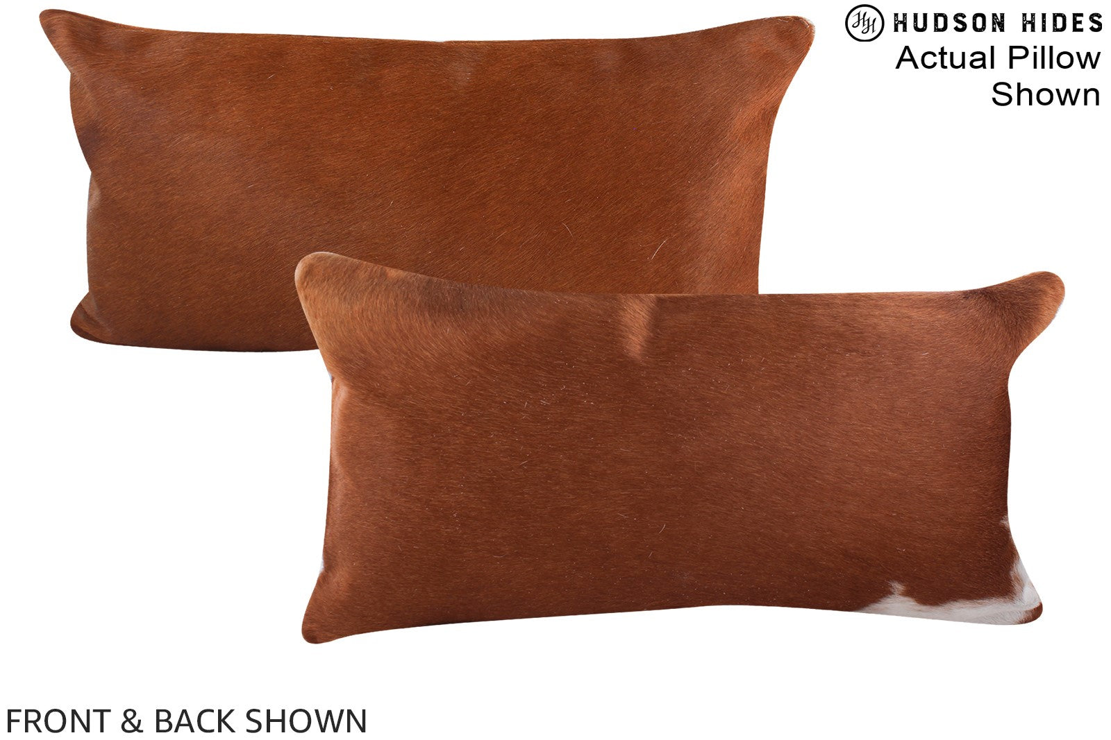 Solid Brown Cowhide Pillow #A15523