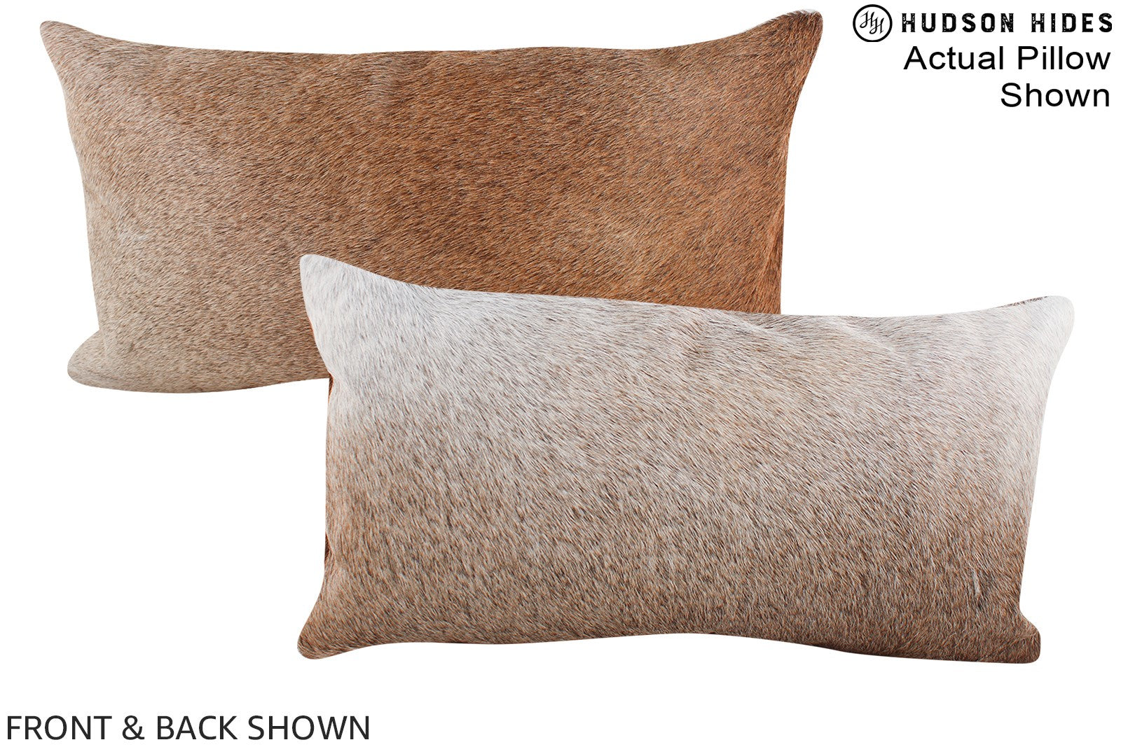 Grey with Beige Cowhide Pillow #A15637