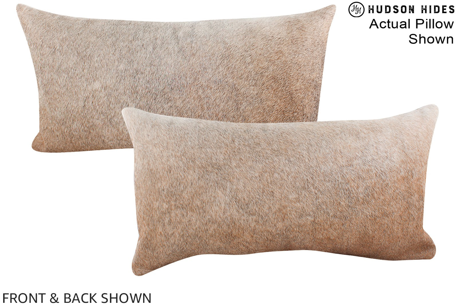 Grey with Beige Cowhide Pillow #A15639