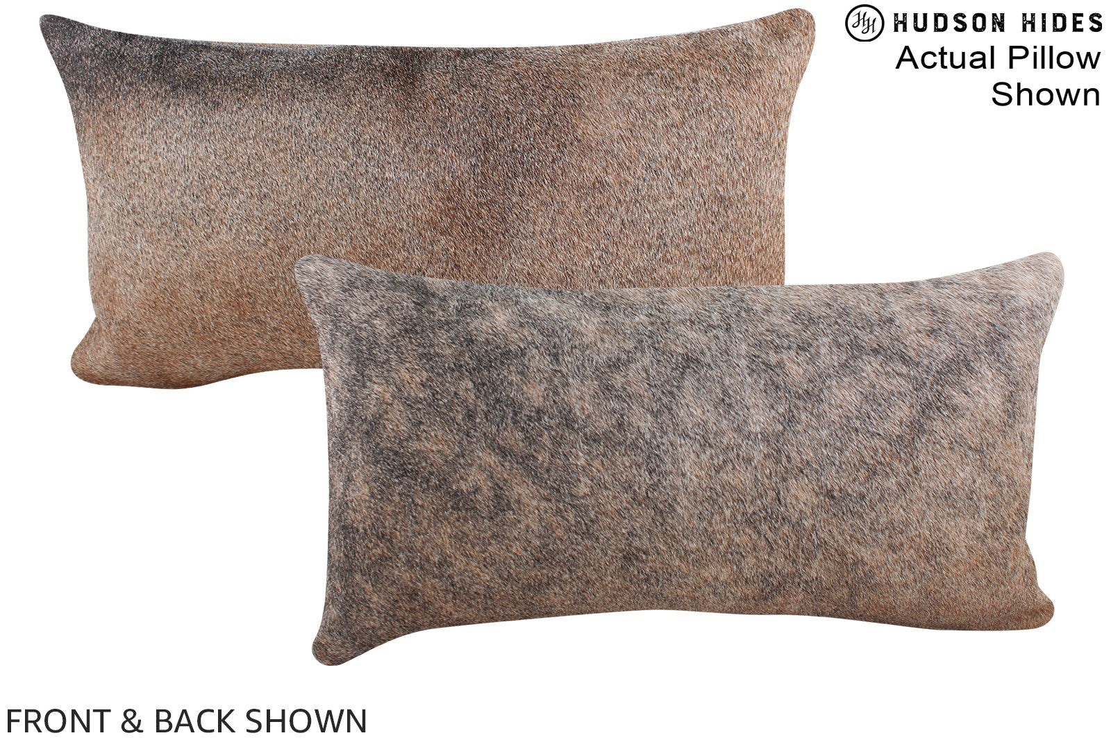 Grey with Beige Cowhide Pillow #A15661