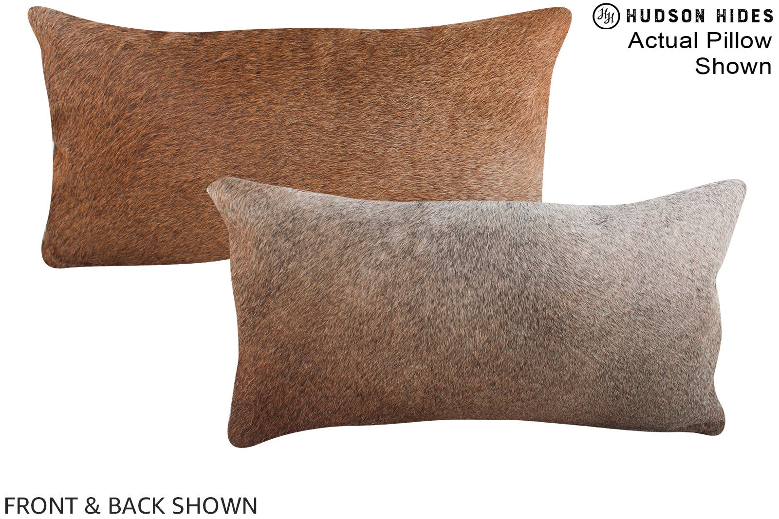 Grey with Beige Cowhide Pillow #A15684