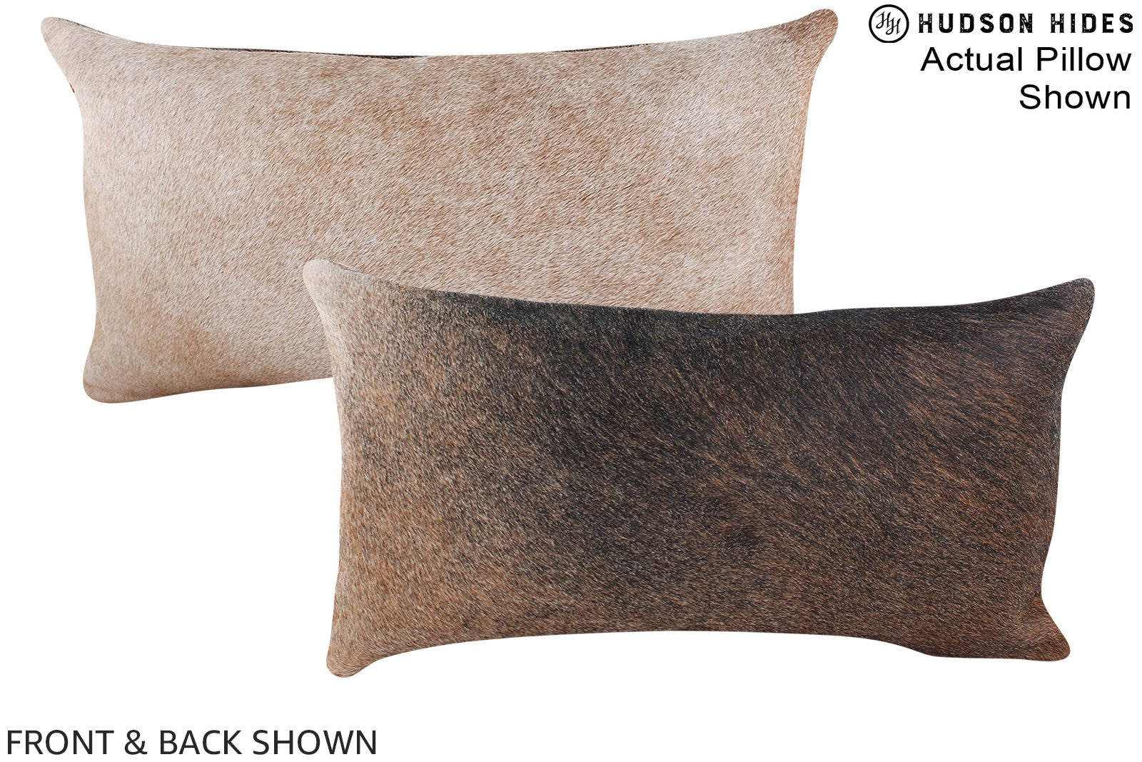 Grey with Beige Cowhide Pillow #A15687