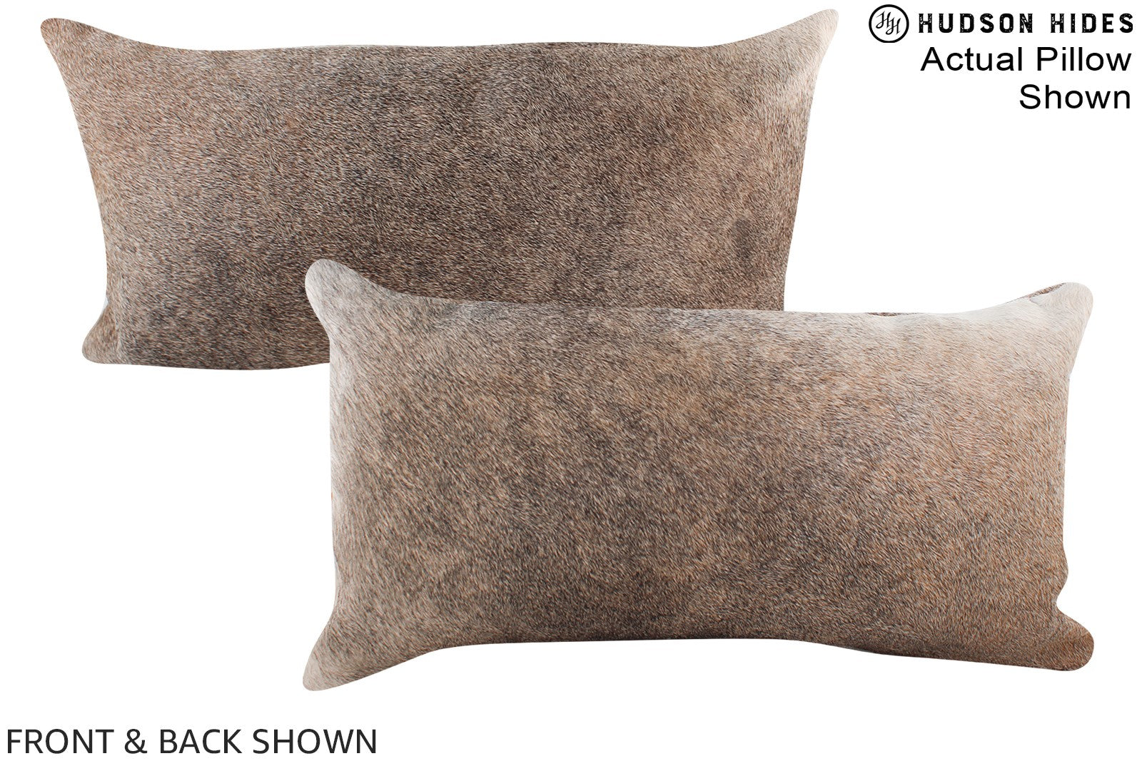 Grey with Beige Cowhide Pillow #A15697