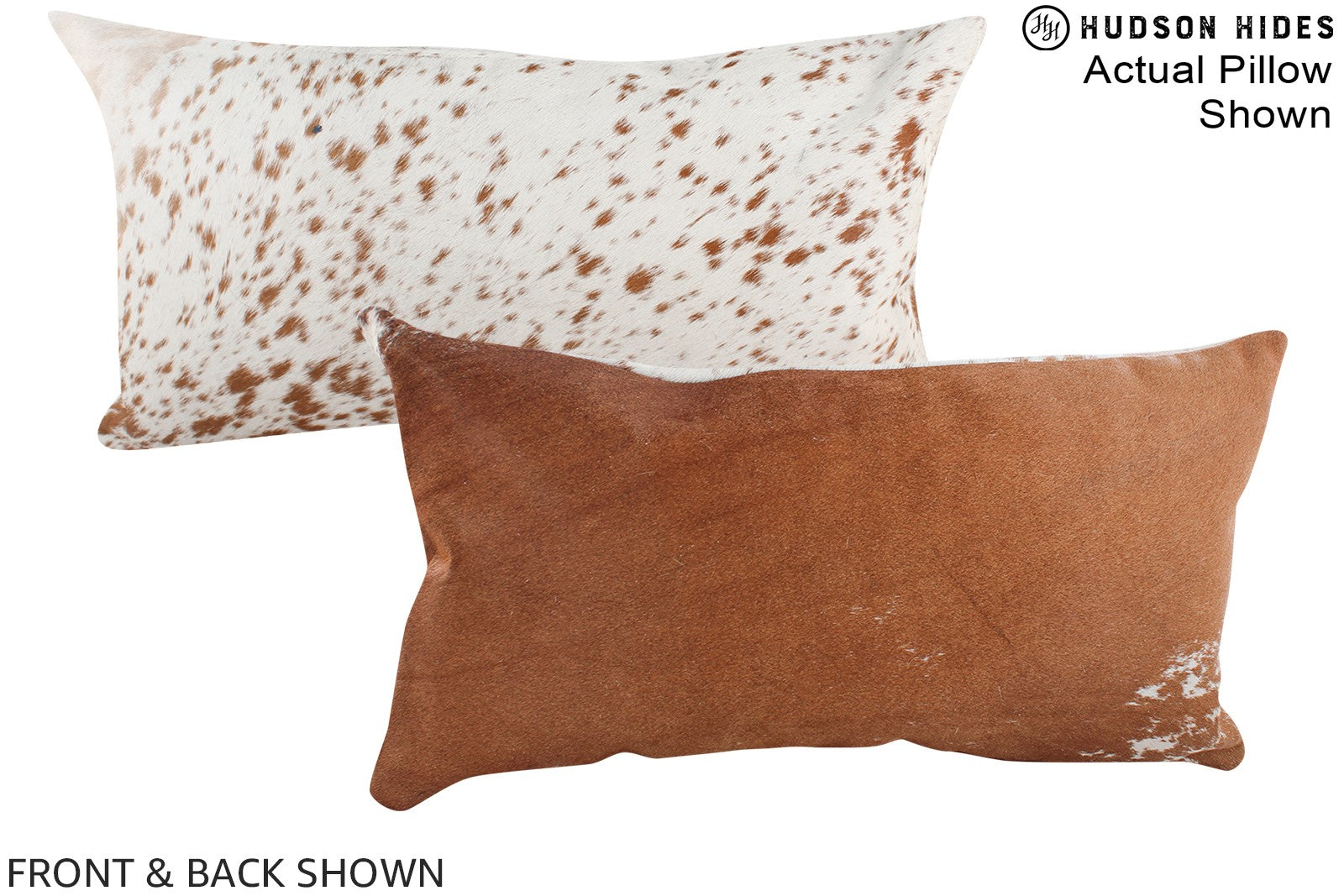 Salt and Pepper Brown Cowhide Pillow #A15734