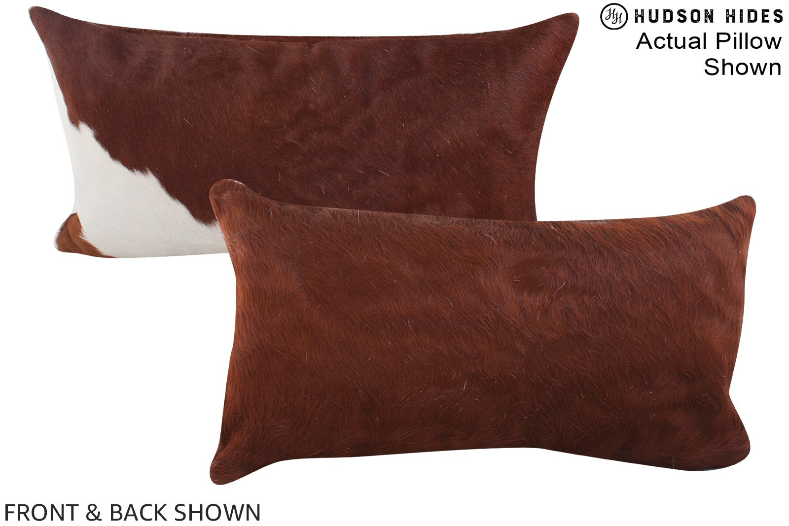 Brown and White Cowhide Pillow #A15781