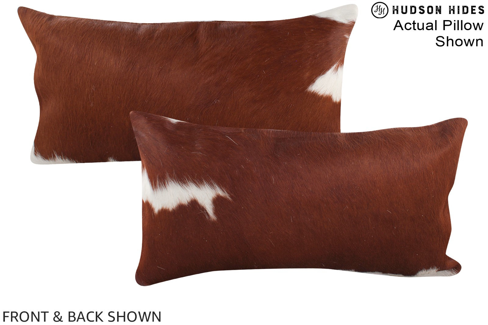 Brown and White Cowhide Pillow #A15795