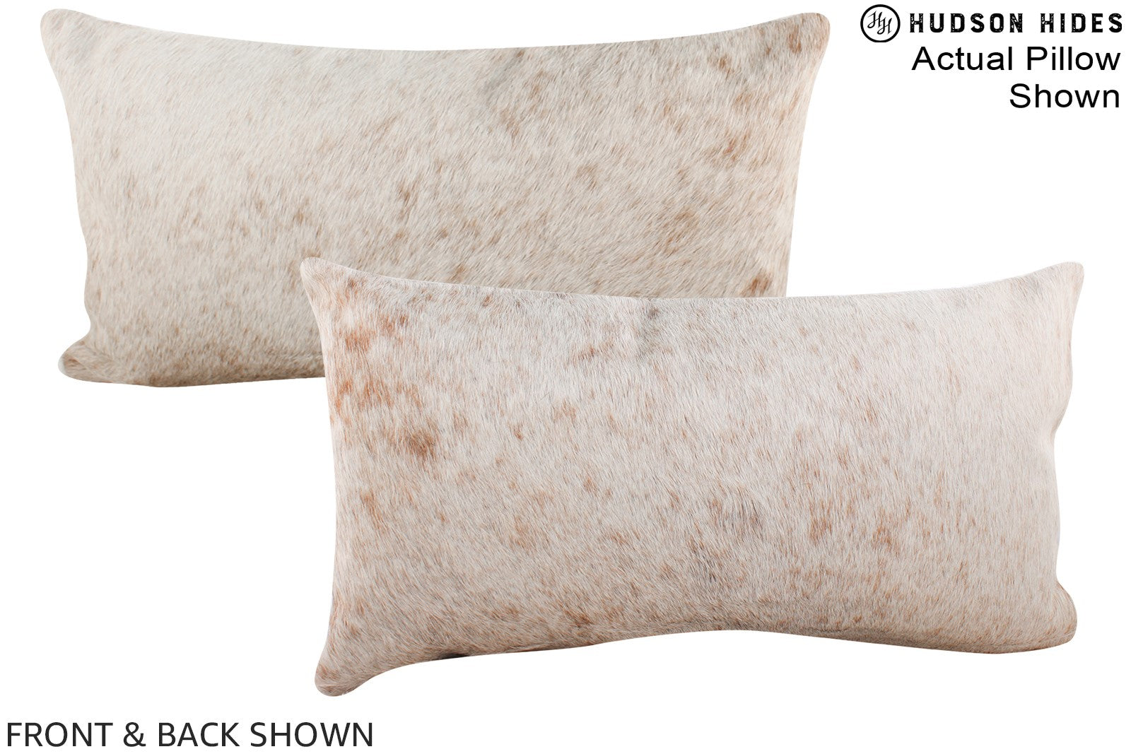 Ivory with Beige Cowhide Pillow #A16027